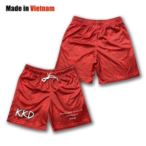 Pantalones cortos de gimnasio de cintura media para hombre de alta calidad, malla transpirable, baloncesto informal, correr, lona Vintage sublimada multicolor personalizada - Product Image 1