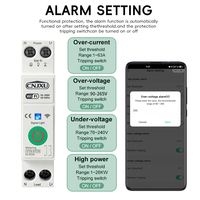 Interruptor de Circuito Wifi con Medidor de Energía y Protección Contra Sobrecorriente, Sobretensión y Baja Tensión de 63A, Control Remoto Inalámbrico Tuya