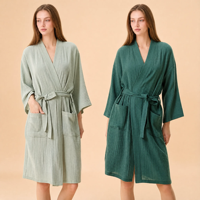 Peignoir en mousseline de coton léger unisexe, kimono turc long et doux, absorbant, pour hommes et femmes