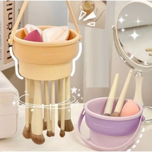 Limpiadores de brochas de maquillaje profesionales Cuenco de limpieza de brochas de maquillaje portátil - Product Image 1