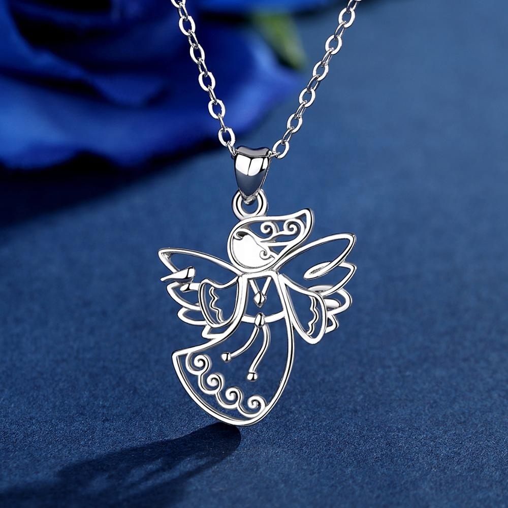 Mode 925 sterling gardien argenté mini petit ange aile charme pendentif