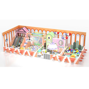 Macaron Indoor Playground Amusement Set 423sqm/4553sqft Blue Magenta Bounce House Ball <b>Pool</b> Racing <b>Slide</b> Roller <b>Slide</b> School - Product Image 5