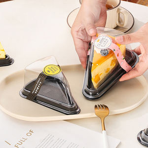 Yuxuan, venta al por mayor, caja de embalaje de pastel de PET transparente, cajas de postre de plástico ovalado reciclable con tenedor - Product Image 5