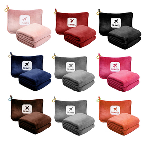 Wholesale Portable Custom Airplane <b>Travel</b> <b>Pillow</b> Blanket Bag <b>Travel</b> Blanket and <b>Pillow</b> Set Multi Colors 2 in 1 <b>Travel</b> Blanket - Product Image 1