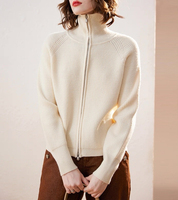 Mongolie intérieure Erdos luxe col haut fermeture éclair complète tricots en cachemire Cardigan pull vêtements pour femmes pull en cachemire pull