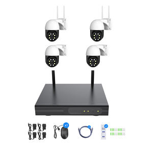 كاميرا مراقبة منزلية ذكية من HKWASION بدقة 5 ميجابكسل مع 4 قنوات وواي فاي، كاميرا خارجية متحركة مع رؤية ليلية ملونة كاملة - Product Image 1