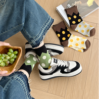Chaussettes en coton personnalisées pour femmes, motif à pois mignon, anti-odeur, respirantes, de haute qualité, vente en gros