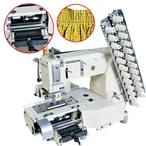 Alta Qualidade GC4412PMD 12 Agulha Agulha Multi Cama Do Cilindro Da Máquina De Costura Com Elástico Dispositivo de Alimentação Industrial