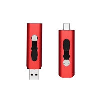 Logo Kustom Otg Metal Usb 2.0 Flash Disk 8g 16g 32gb 64gb 128Gb Pendrive Memoria USB Stick Penyimpanan Disk Usb Flash Drive Tipe c