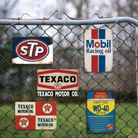 Plaque Métallique Vintage Automobile STP Mobil Texaco WD40 Huile de Course Rétro Décoration Murale Garage Atelier