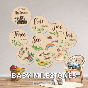 Personnalisable en bois bébé mensuel jalon carte calendrier fête Animal Photo Prop bébé mois souvenir, signe de <span class=keywords><strong>naissance</strong></span> en bois - Product Image 5