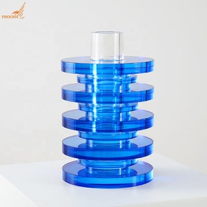 Vase à fleurs en cristal, idées de <span class=keywords><strong>décoration</strong></span> d'intérieur en verre, vase cylindrique moderne de grande taille, gris fumé, pour fleurs, directement de l'usine de Pujiang - Product Image 6