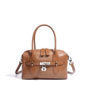 Bolsos de Mano Vintage de Cuero Genuino <span class=keywords><strong>para</strong></span> Damas, Bolso Tipo Satchel con Detalle de Cierre Elegante, Bolso Cruzado Espacioso <span class=keywords><strong>para</strong></span> Oficina y Trabajo - Product Image 3