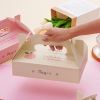 SIHENY Individuell Gefärbte Geprägte Schwammgefütterte Recycelbare Dessertbox-Verpackung aus Kraftpapier-Karton für Kuchen, Cupcakes, Brot und Pfannkuchen