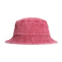 Chapeau Surfer Bucket Cap pour Femme 100% Coton, Personnalisable, Motif de Luxe, Couleur Unie, Lavage Vintage, Rose Chaud, Bon Marché