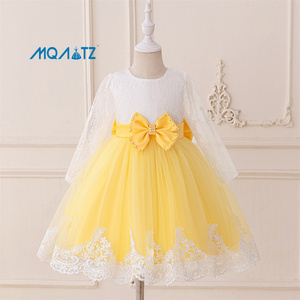 MQATZ Nuovo Stile Abito da Bambina a Linea A in Raso con Fiocco Applicato <span class=keywords><strong>per</strong></span> 4-8 Anni, Formale <span class=keywords><strong>per</strong></span> Feste di Compleanno e Matrimoni L1940 - Product Image 3
