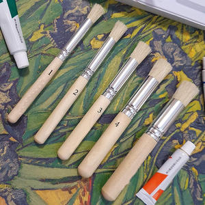 Bview Art Lot de 5 pinceaux à manche en bois à poils naturels <span class=keywords><strong>pour</strong></span> la peinture de maison, - Product Image 5