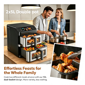 Neues Design Multifunktionale Digitale Doppel-Heißluftfritteuse 5L+5L für die Küche - Product Image 2