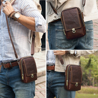 Sac de ceinture pour téléphone portable pour homme, portefeuille en cuir véritable, pochette pour téléphone portable, sac à bandoulière, étui pour ceinture, étui pour vente en gros