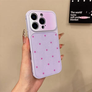 เคสโทรศัพท์แบบมันเงาสีลูกกวาดพร้อมกรอบป้องกันเลนส์สำหรับ iPhone 17 16 15 14 13 Pro Max, เคสลายจุดสำหรับ iPhone 18 Pro Max - Product Image 3