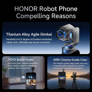 Nuevo Teléfono Inteligente HONOR Robot 5G con Pantalla de 6.31 Pulgadas, Cámara con Gimbal de Aleación de Titanio, Brazo Robótico de 4-DOF, 200MP, 7060mAh - Product Image 6