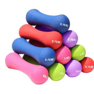 Haltères en PVC néoprène colorés de haute qualité pour la salle de sport et le fitness, utilisés par les femmes - Product Image 1