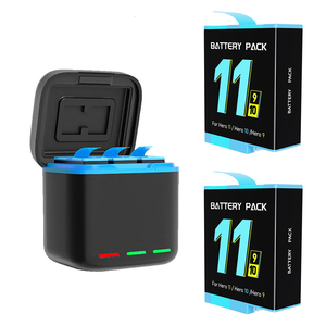 Reemplazo de batería de litio 3 PCs batería de cámara de acción deportiva para cámara <span class=keywords><strong>Gopro</strong></span> <span class=keywords><strong>11</strong></span> 10/9 con juego de cargador de batería - Product Image 1