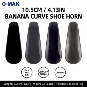 Calzascarpe Curvo Ultra-Corto in PP da 10 cm (4 Pollici) Personalizzato, Inserto per Scatola Regalo Senza Foro, 16 Colori, Logo Personalizzato OEM, MOQ 2000 Pezzi - Product Image 1