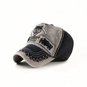 Gorra de Béisbol Deportiva de 5 Paneles, 100% Algodón, Estilo Vintage Desgastado, con Logotipo Bordado Personalizado, Gorras de Béisbol Deshilachadas para Hombre - Product Image 1