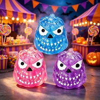 Paket Horor Halloween Bestseller Lintas Negara, Mainan Squishy Labu Setan, Karet Lunak Pereda Stres, Dekorasi Lucu