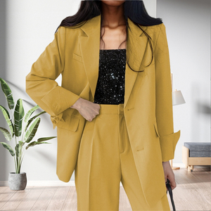 New Stock Arrival Solid Color Business Long Sleeve Loose Pants <b>Blazers</b> Suits Women Fashion - Product Image 6