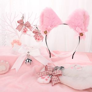 Cat Paw Collection Pink Cat Ears Headband With Bow And <b>Bell</b> For Adult Flirting Play - Product Image 1