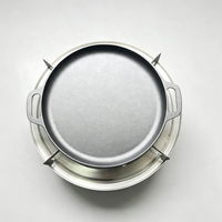 Brasero en acier inoxydable pour bois avec plaque de cuisson en fonte pour chauffage et cuisson extérieurs