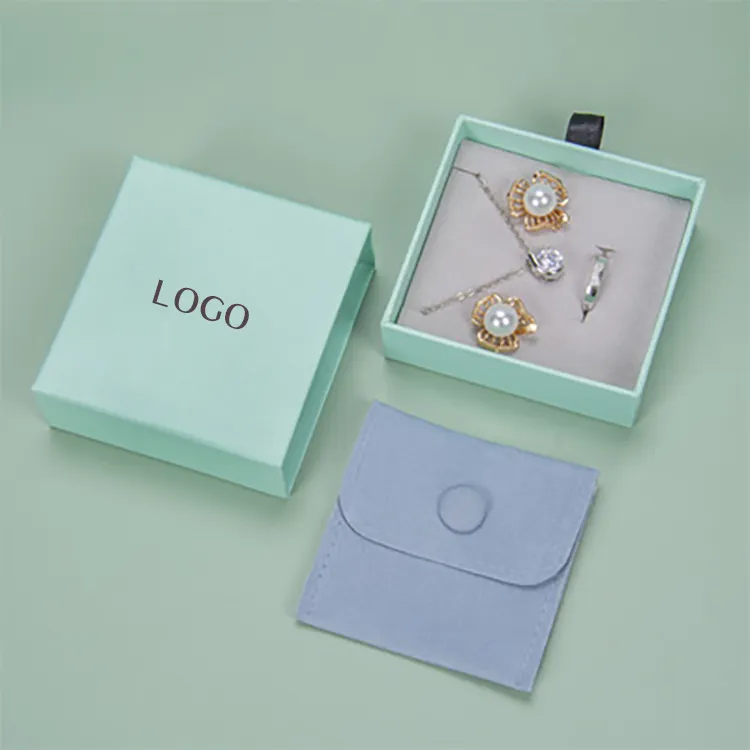Borse pieghevoli stampate personalizzate di alta qualità per sacchetto di gioielli in velluto con pacchetto di profumo di gioielli rosa
