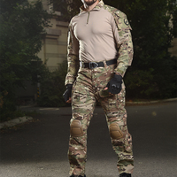 Ensemble Chemise à Manches Longues Softshell d'Hiver pour Hommes - Tenue Tactique Camouflage Imperméable et Coupe-Vent