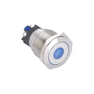 22mm Metal IP65 Vandal Resistant Dot illuminated Stainless steel Push Button Switch Screw terminal CE