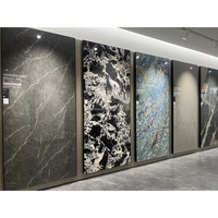 Carreaux muraux grand format incassables, finition brillante, pierre frittée, impression jet d'encre 3D, faible absorption d'eau, dalle émaillée polie 900x1800