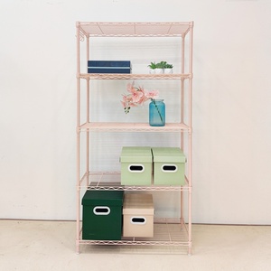 חופשי ורוד <span class=keywords><strong>5</strong></span> שכבות מתלה מתכווננת חוט פלדה חוט אחסון מדפים יחידה - Product Image 4