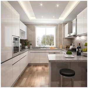 صفائحية بسيطة وحدات بولند متنقلة خزانة لامعة مخصصة مسطحة مطبخ منزلي - Product Image 5