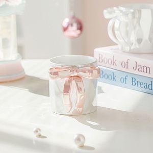 Taza de Cerámica Premium con Lazo, Taza de Agua Creativa, Nuevo Estilo, Taza de Café para Desayuno, Apta para Lavavajillas, para Uso Doméstico Femenino - Product Image 2
