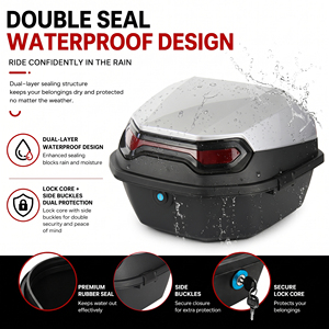 Boîte de <span class=keywords><strong>moto</strong></span> 35L, capacité pour casque, coffre arrière universel en ABS PP, vert, étanche avec double joint d'étanchéité - Product Image 3