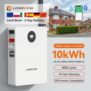 Batterie solaire domestique murale 51,2 V 200 Ah 10 kWh avec BMS intelligent, cellules de qualité A, cycle profond, garantie 10 ans - Product Image 2