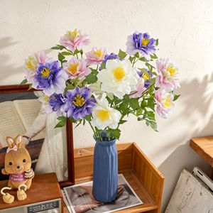 Fleur artificielle CallaFloral à double pétales, Papilion blanc, rose, violet, décoration d'intérieur, matériau polyester - Product Image 1