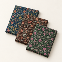 Tissu en popeline de coton floral LNS Dense Garden Carpet, 75 GSM, voile de coton léger tissé pour vêtements