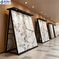 Présentoir robuste sur pied pour grands échantillons de carreaux en porcelaine, marbre, granit, quartz et pierre technique