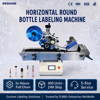 Station d'étiquetage horizontale entièrement automatique Orshang pour flacons ronds de 10 à 30 mm – Idéale pour laboratoires, boissons et produits de soins personnels