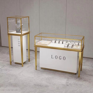 خزانة عرض فاخرة حديثة مستديرة LED قابلة للتخصيص لمتاجر المجوهرات ومركز التسوق - Product Image 3