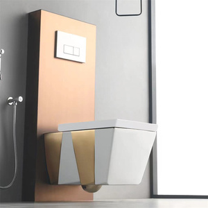 Inodoro de pared de cerámica con descarga automática, sin marco, para montaje, sanitario - Product Image 2