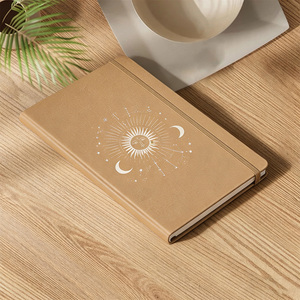 Diario Personalizzato Celestial Sun Moon A5, Taccuino in Pelle PU di Alta Qualità con Elastico, Colore Cammello, Regalo - Product Image 6