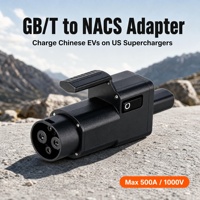 Adaptateur EV 300A GB/T vers NACS, convertisseur de charge rapide DC standard US/Tesla, 1000V, IP65, FCC/CE, pour BYD/NIO/XPeng